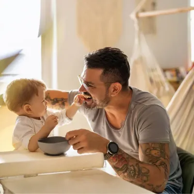 papa met kindje