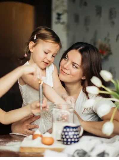 moeder met kinderen